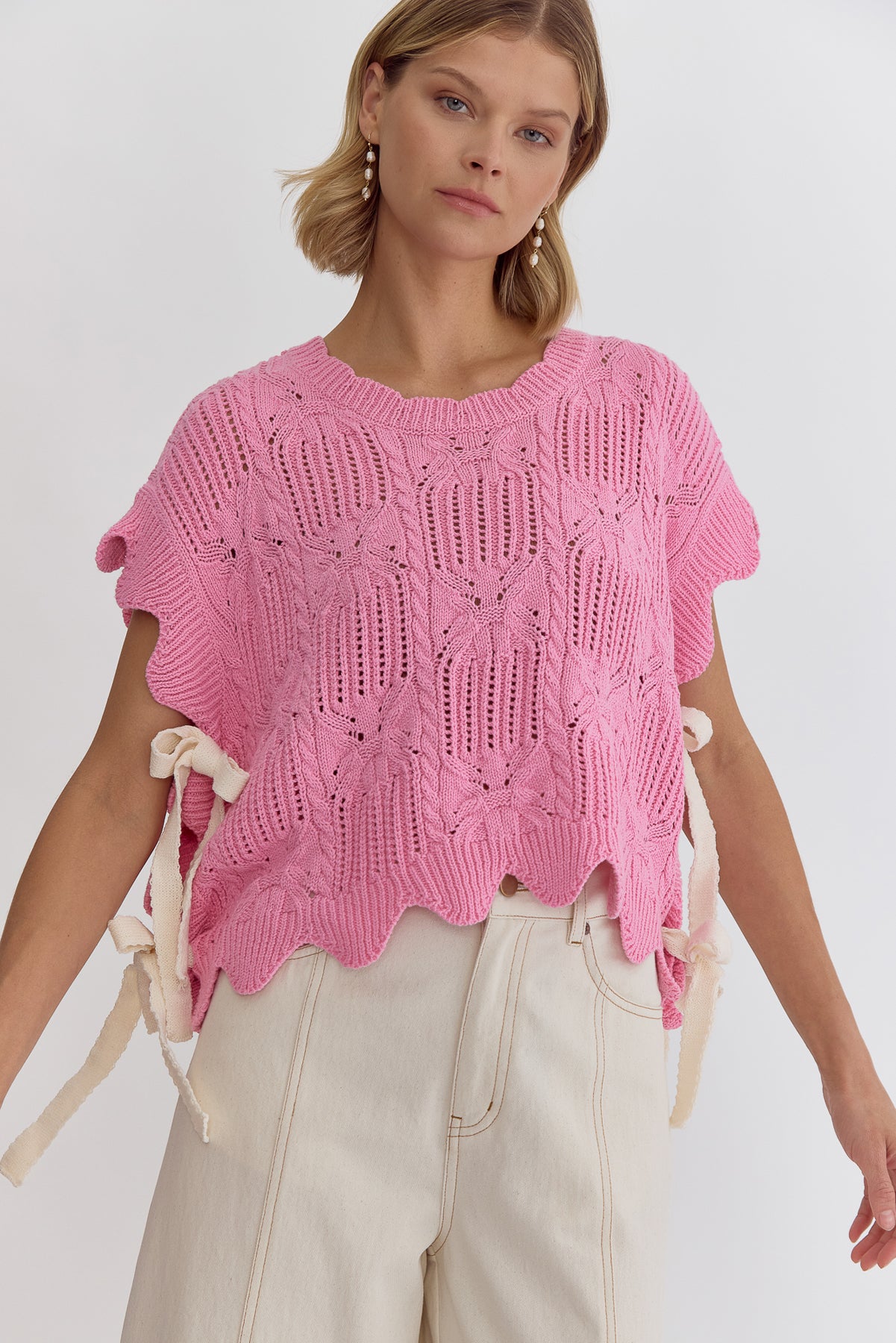 Tied Up Crochet Sweater