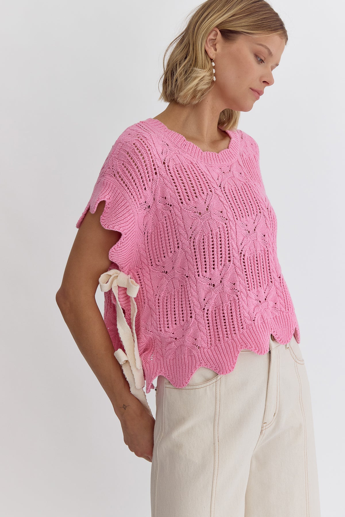 Tied Up Crochet Sweater