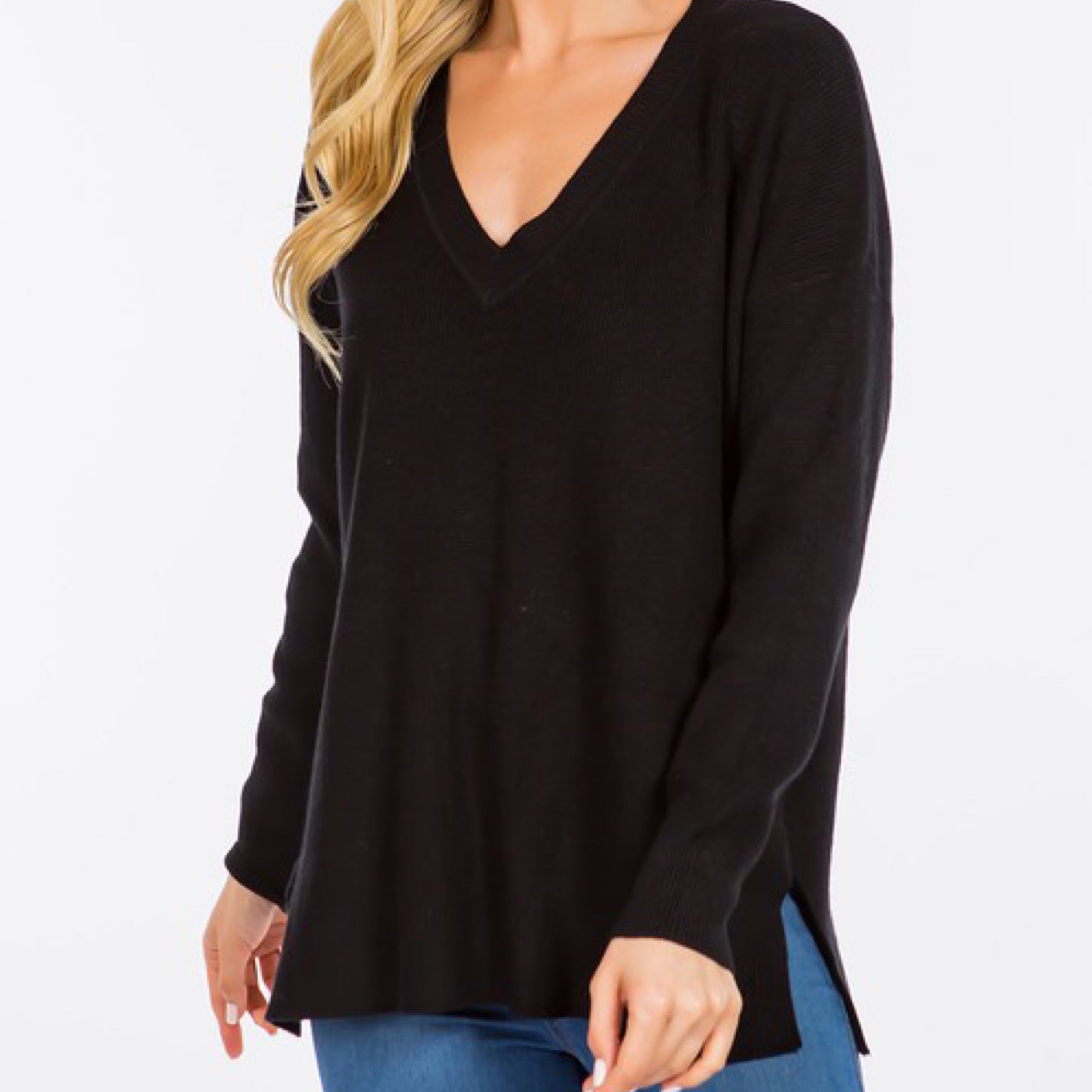 Tiffany Black V Neck Sweater