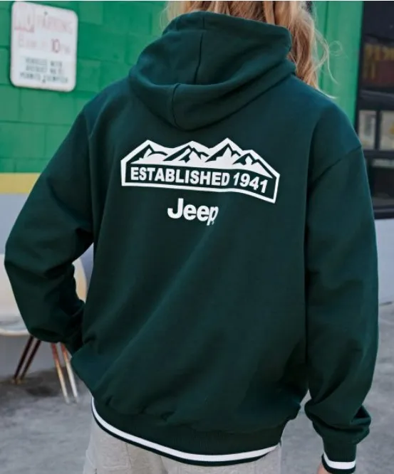 Unisex Street Style Collaboration Hoodies | JEEP Plain Logo