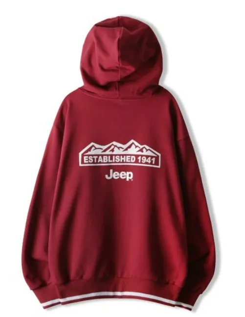 Unisex Street Style Collaboration Hoodies | JEEP Plain Logo