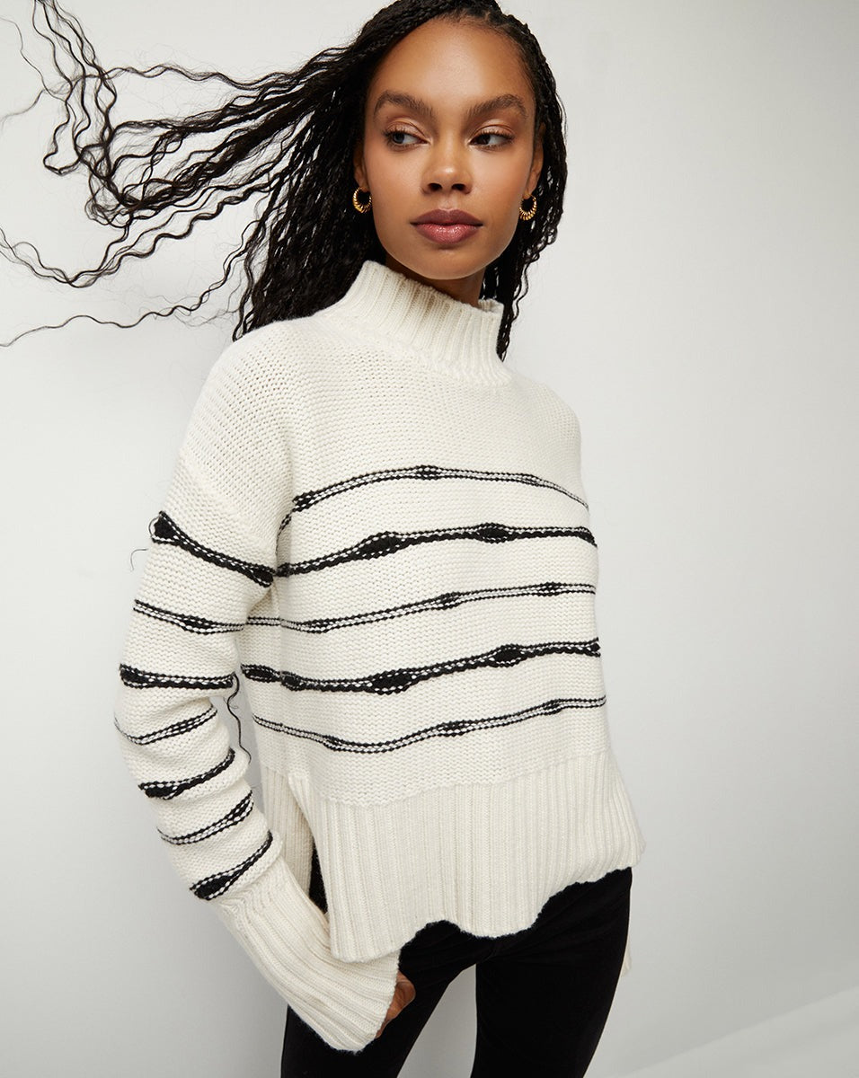 Veronica Beard Viori Sweater - White/Black