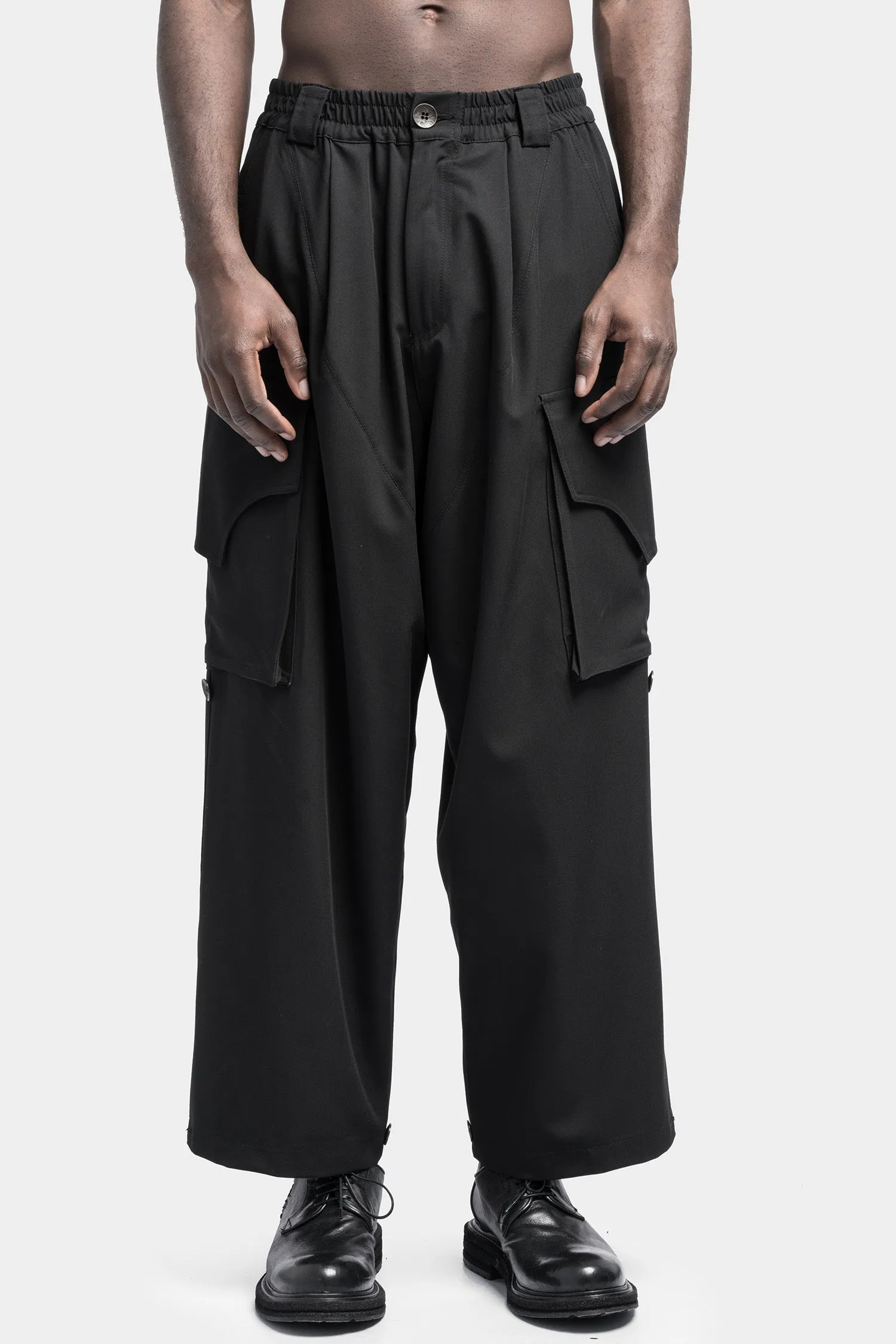 Wide leg cargo pants