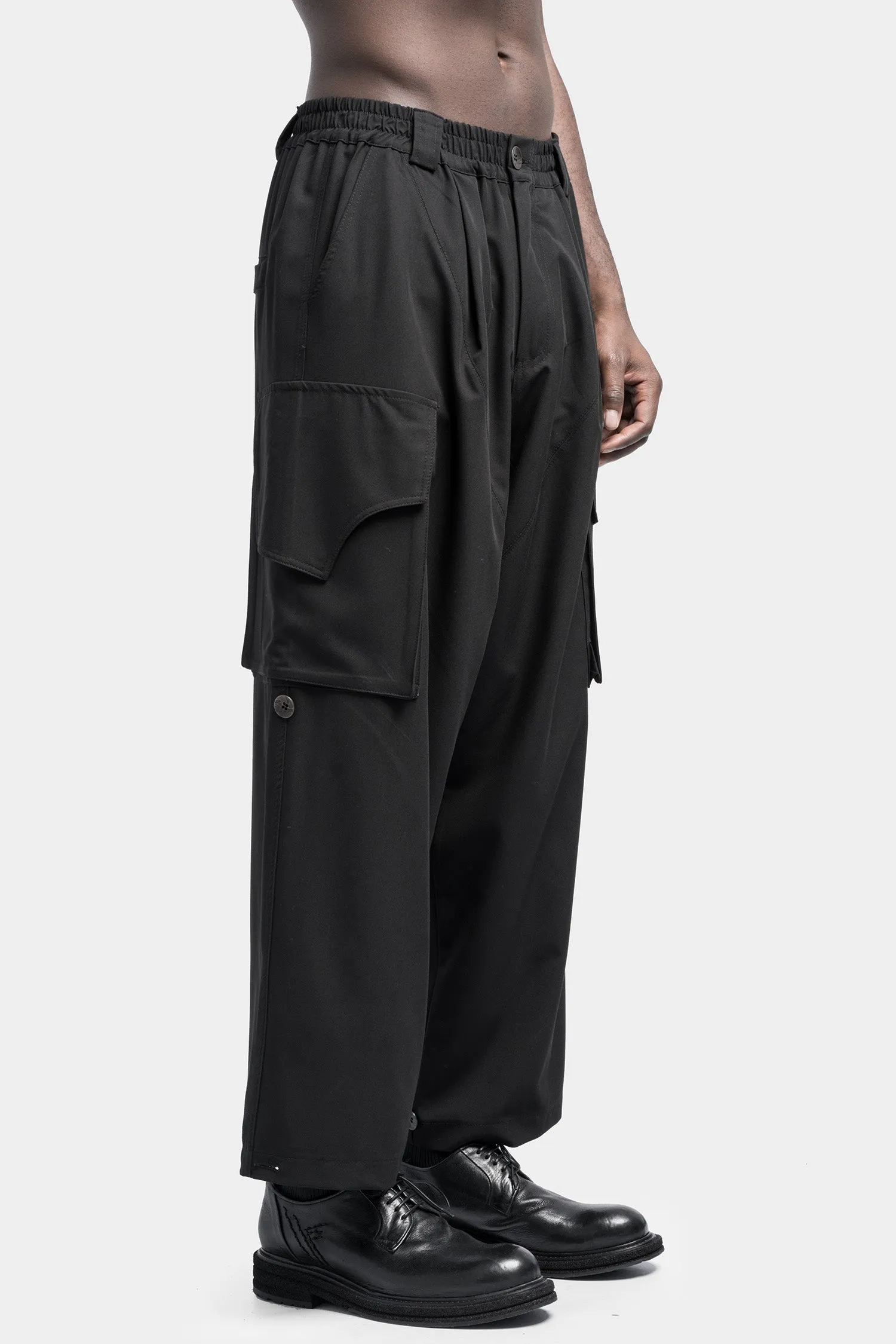 Wide leg cargo pants