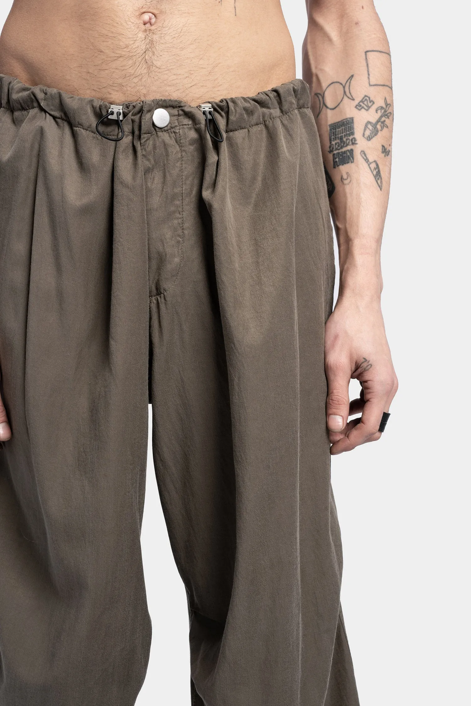 Wide Transform Trousers, Olive Green