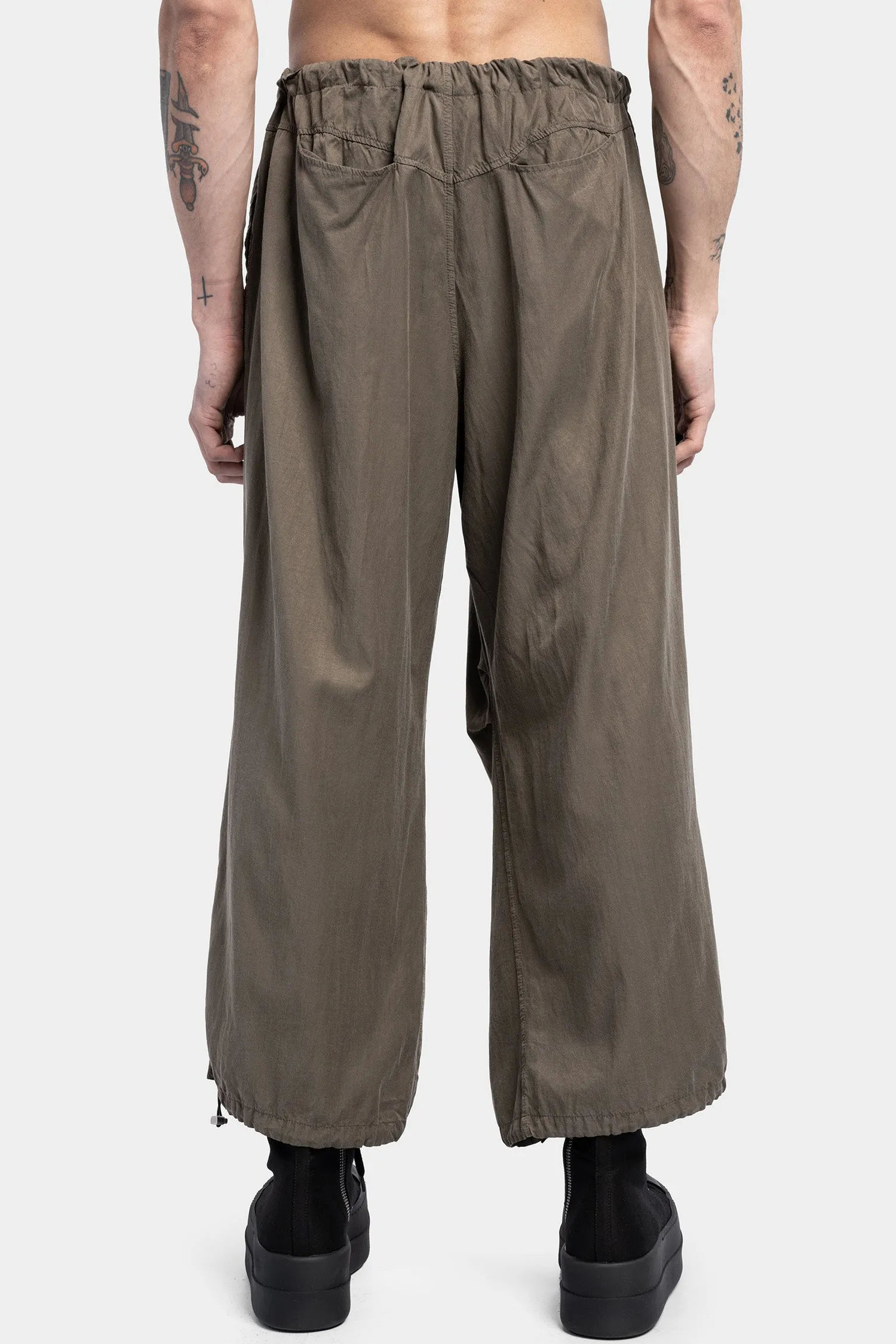 Wide Transform Trousers, Olive Green