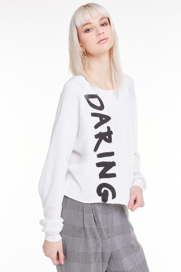 Wildfox Daring Crop Sweater Vanilla