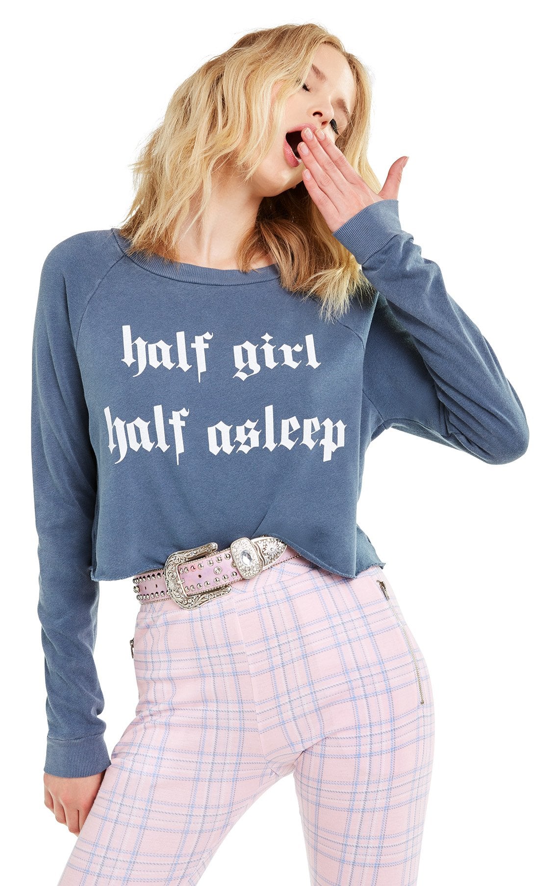 Wildfox Half Asleep Beach House Crop Top - Women's Summer Beachwear - Cute and Cozy Crop Tee