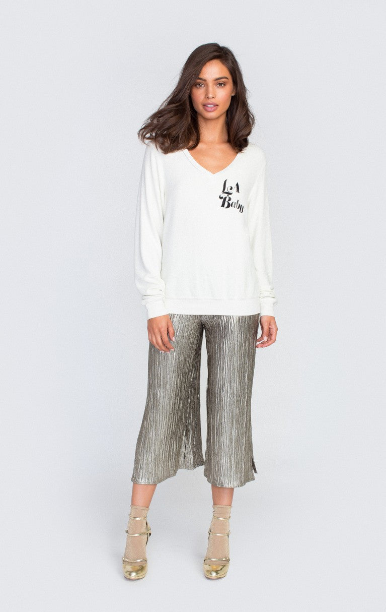 Wildfox LA Baby Baggy Beach V Sweater - Women's Boutique Clothing