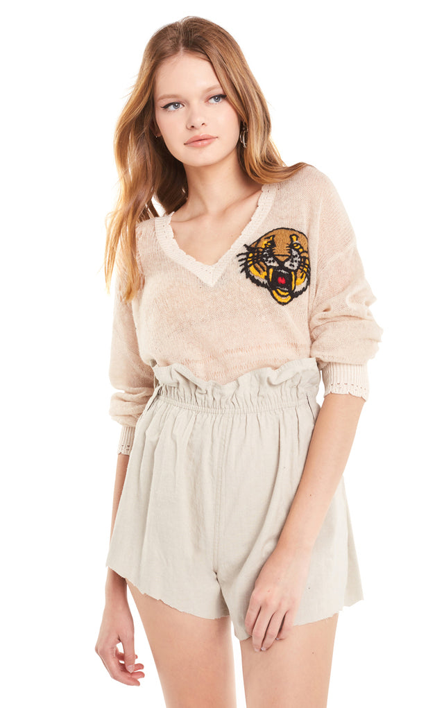 Wildfox Llana Mascot Embroidered Sweater