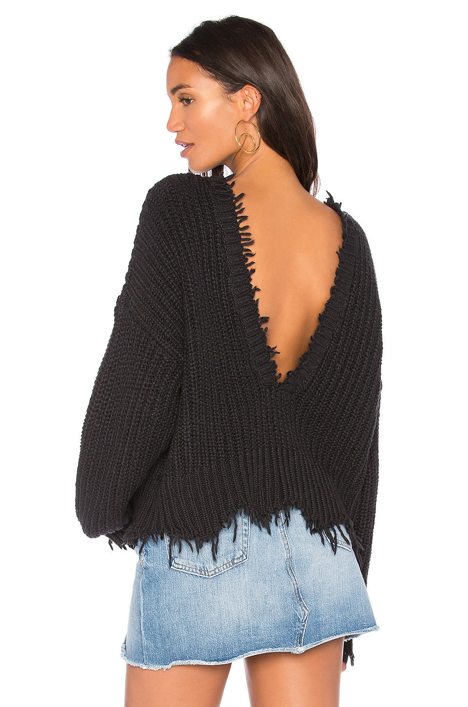 Wildfox Palmetto Fringe Sweater Black - Women's Fashion Trend