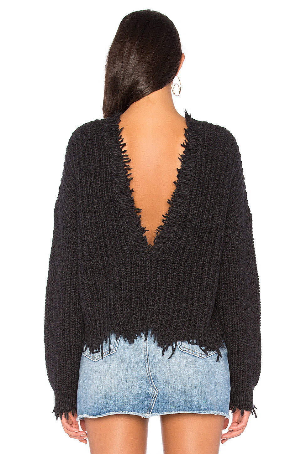 Wildfox Palmetto Fringe Sweater Black - Women's Fashion Trend