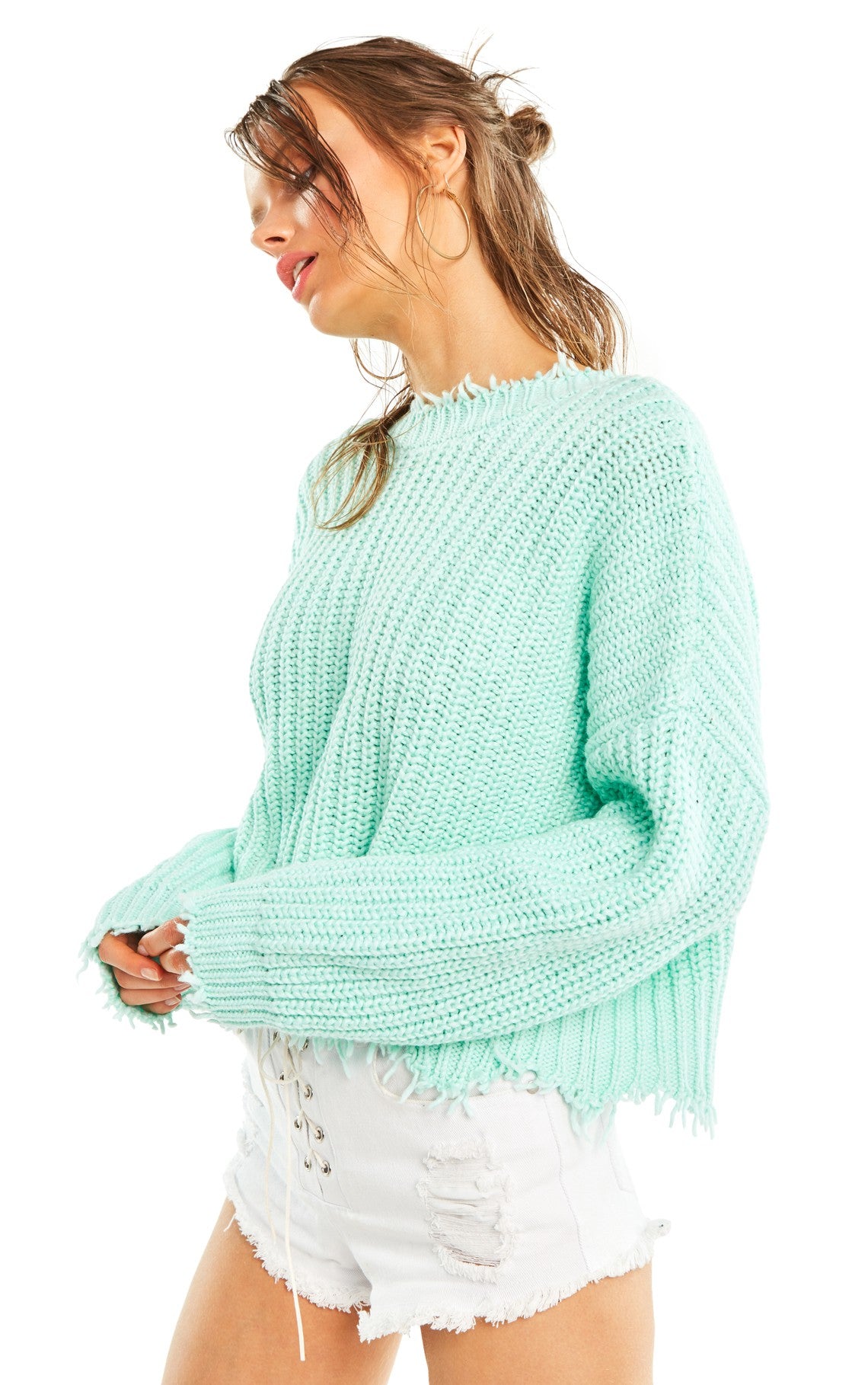 Wildfox Palmetto Sweater Aqua Diver - Buy Online