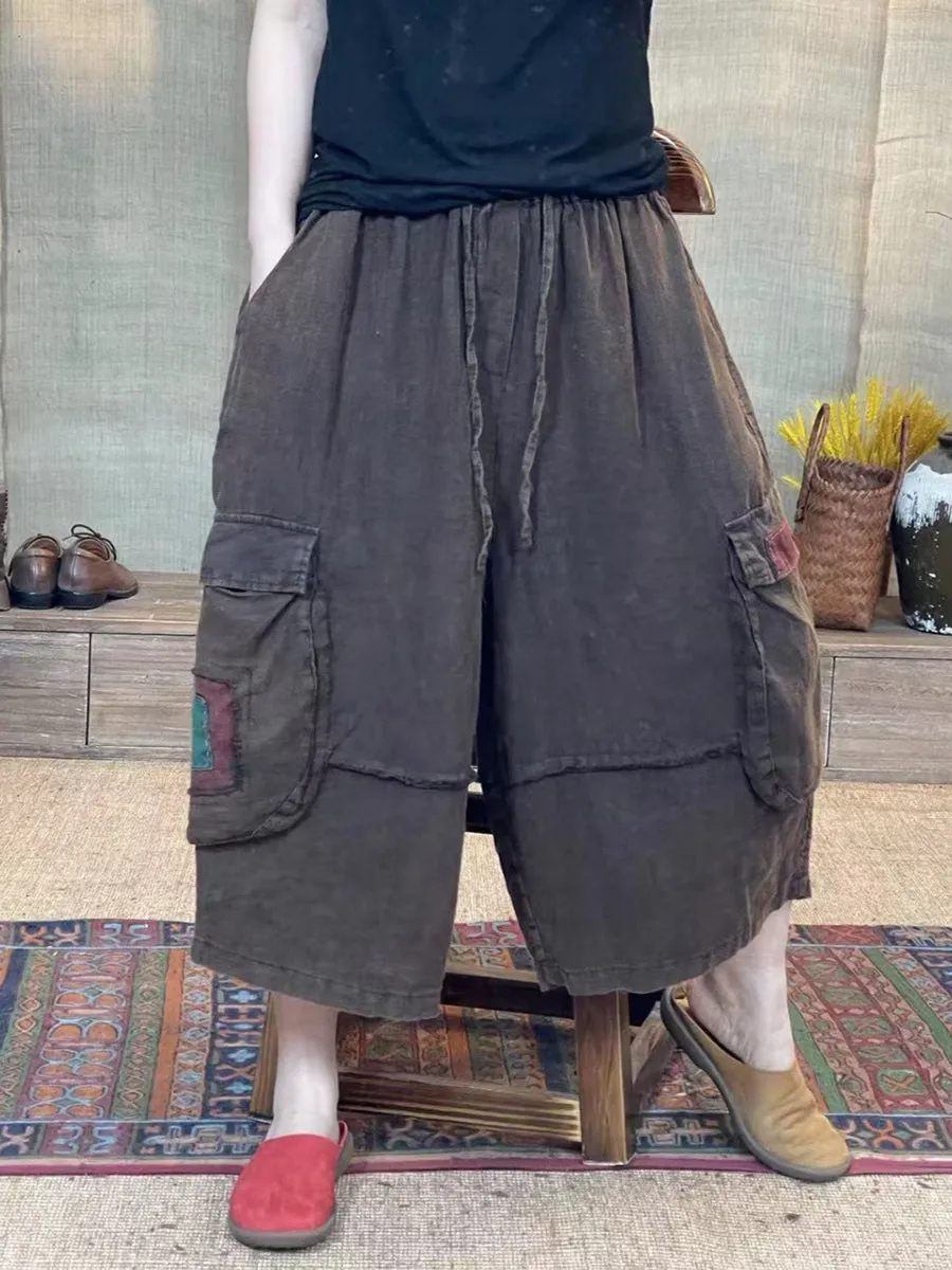 Women Retro Summer Loose Wide-leg Pants