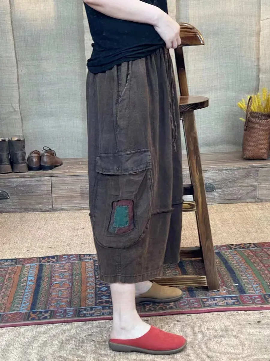 Women Retro Summer Loose Wide-leg Pants