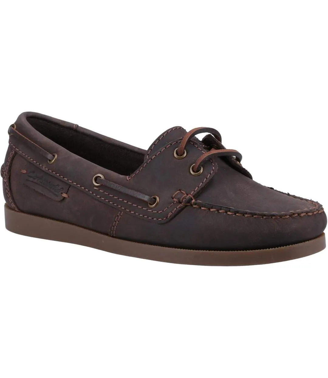 Womens/ladies waterlane leather boat shoes brown Cotswold