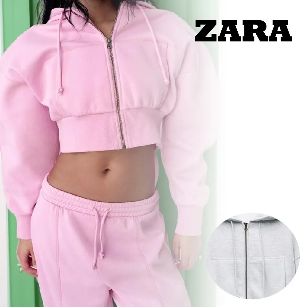 ZARA Unisex Street Style Logo Hoodies & Sweatshirts | Plain Design